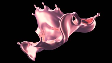 Lüks, güzel, pembe altın rengi. 3d görüntüleme, 3d illüstrasyon.