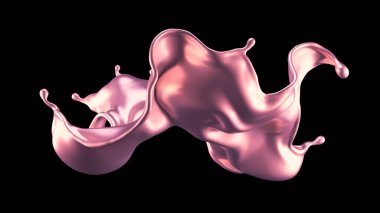 Lüks, güzel, pembe altın rengi. 3d görüntüleme, 3d illüstrasyon.