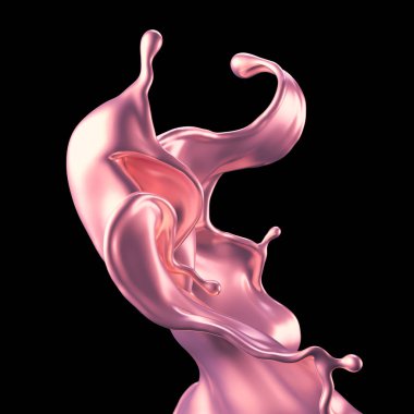 Lüks, güzel, pembe altın rengi. 3d görüntüleme, 3d illüstrasyon.