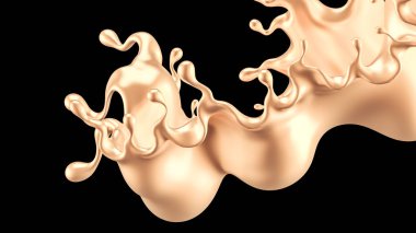 Altın sıçradı. 3d görüntüleme 3d