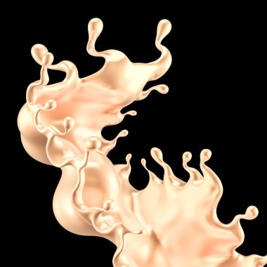 Altın sıçradı. 3d görüntüleme 3d