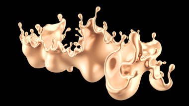 Altın sıçradı. 3d görüntüleme 3d