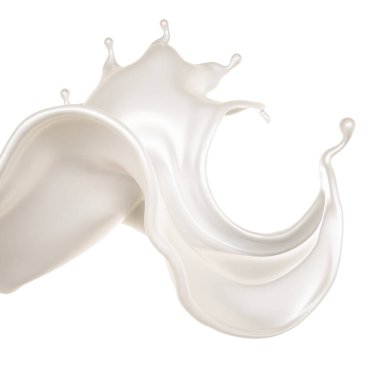 Bir tutam süt. 3d görüntüleme, 3d illüstrasyon.