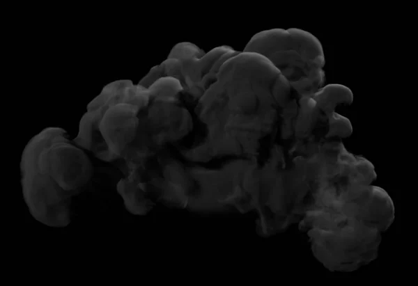 黑暗背景下的黑烟 3D渲染 3D说明 — 图库照片