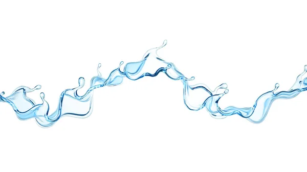 Splash Clear Blue Water Rendering Illustration — Stock Photo, Image