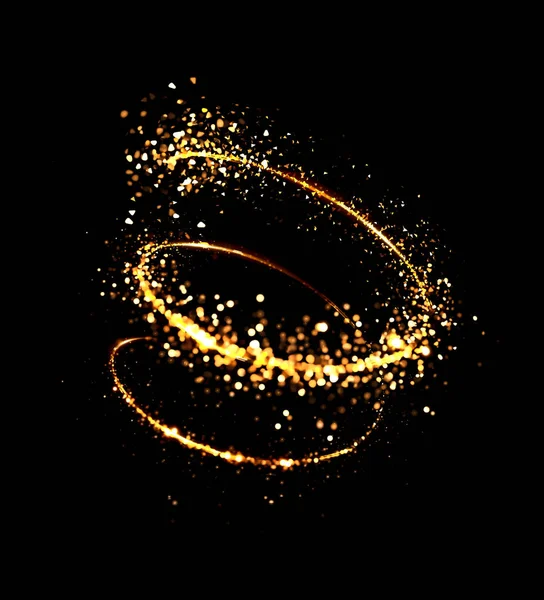Particles Gold Spiral Rendering Illustration — Stock Photo, Image