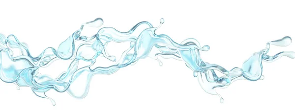 Splash Clear Blue Water Rendering Illustration — Stock Photo, Image