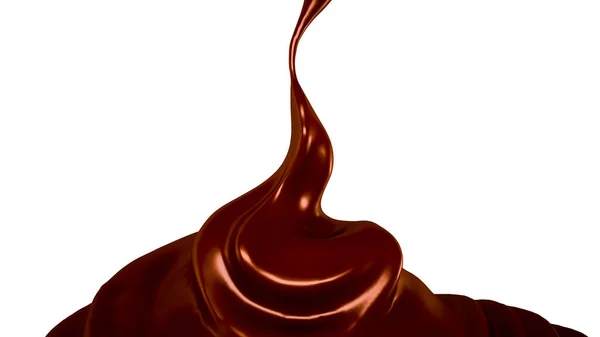 一片乌黑的巧克力 3D渲染 3D说明 — 图库照片