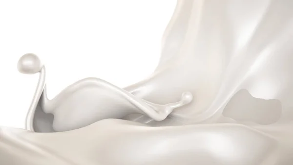 Kawałek Mleka Renderowanie Ilustracja — Zdjęcie stockowe