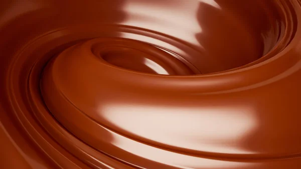 Splash Flusso Cioccolato Rendering Illustrazione — Foto Stock