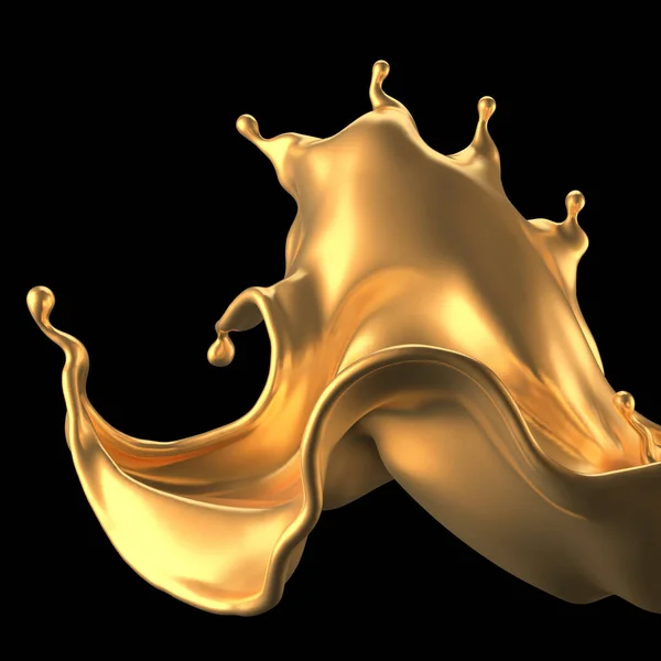 Luxe Mooie Gouden Splash Weergave Illustratie — Stockfoto