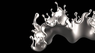 Su gümüşü. 3d görüntüleme 3d