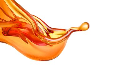 Bir tutam portakal suyu. 3d görüntüleme, 3d illüstrasyon.