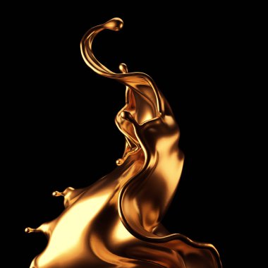 Şatafatlı, güzel altın kaplama. 3d görüntüleme, 3d illüstrasyon.