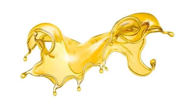 Beautiful Yellow Splash Oil Rendering Illustration — 스톡 사진