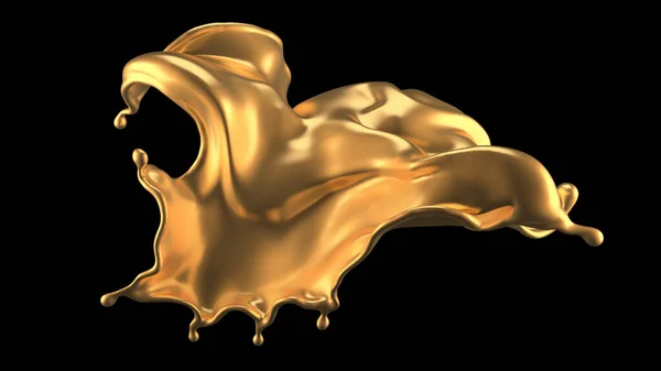 Lujo Hermoso Salpicadura Oro Representación Ilustración — Foto de Stock