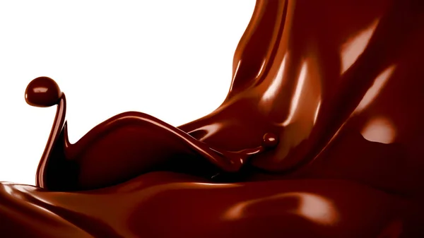 Ein Spritzer Dunkle Schokolade Darstellung Illustration — Stockfoto