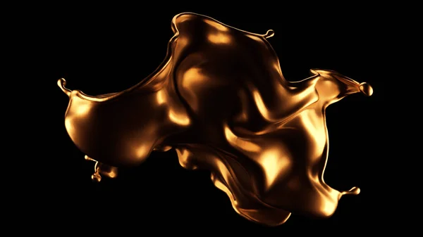 Luxe Mooie Gouden Splash Weergave Illustratie — Stockfoto