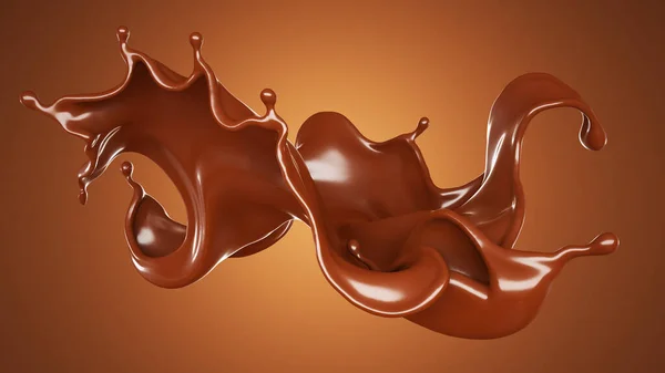 Csobbanás Egy Kis Csokoládé Renderelés Illusztráció — Stock Fotó