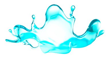 Mavi bir damla su. 3d görüntüleme, 3d illüstrasyon.