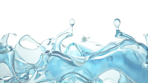 Ett Blått Stänk Vatten Återgivning Illustration — Stockfoto