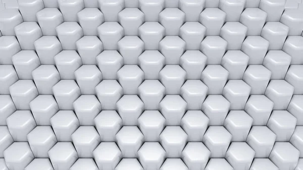 White Hexagon Background Rendering Illustration — ストック写真