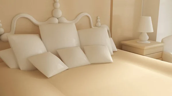 Güzel Bir Yatak Odası Görüntüleme Illüstrasyon — Stok fotoğraf