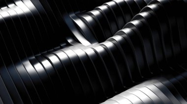 Çizgileri olan siyah arkaplan. 3d görüntüleme, 3d illüstrasyon.