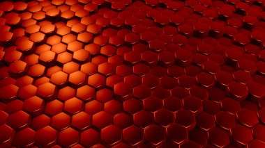 Kırmızı altıgen arka plan. 3d görüntüleme, 3d illüstrasyon.