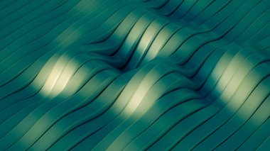 Çizgileri olan yeşil arkaplan. 3d görüntüleme, 3d illüstrasyon.