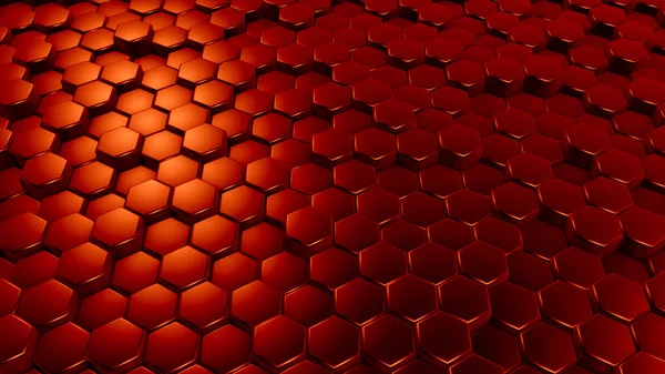 Red Hexagon Background Rendering Illustration — ストック写真