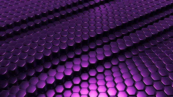 Purple Hexagon Background Rendering Illustration — 스톡 사진