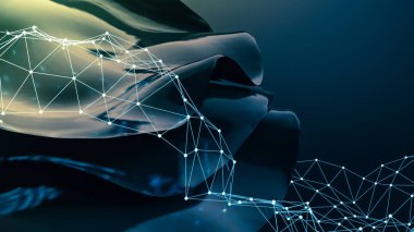 Siyah örtülü arka plan. 3d görüntüleme, 3d illüstrasyon.