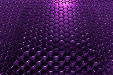 Mor altıgen arka plan. 3d görüntüleme, 3d illüstrasyon.