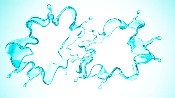 Blue Splash Water Rendering Illustration — 스톡 사진