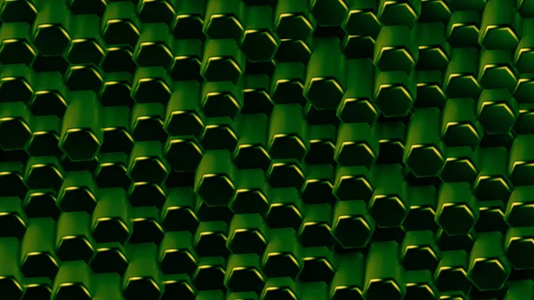 Grön Hexagon Bakgrund Återgivning Illustration — Stockfoto