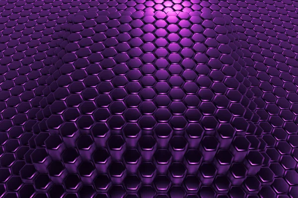 Purple Hexagon Background Rendering Illustration — ストック写真