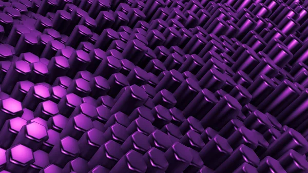 Purple Hexagon Background Rendering Illustration — Stock Photo, Image