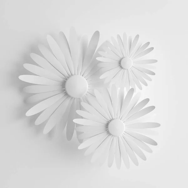 Beyaz Arka Planda Kağıt Çiçek Görüntüleme Illüstrasyon — Stok fotoğraf
