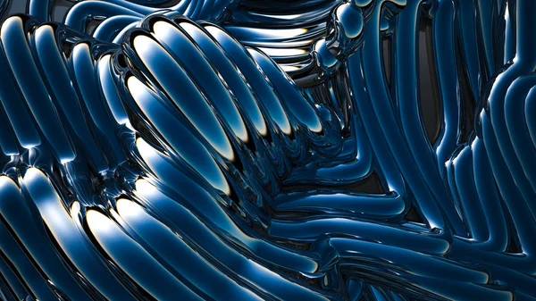 Blauer Metallischer Hintergrund Darstellung Illustration — Stockfoto