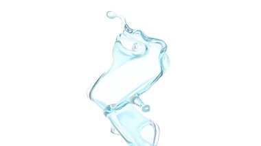 Mavi bir damla su. 3d görüntüleme, 3d illüstrasyon.