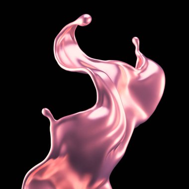 Lüks, güzel, pembe altın rengi. 3d görüntüleme, 3d illüstrasyon.