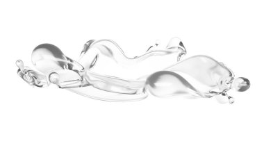 Temiz bir su damlası. 3d görüntüleme, 3d illüstrasyon.