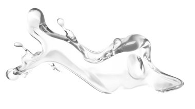 Temiz bir su damlası. 3d görüntüleme, 3d illüstrasyon.