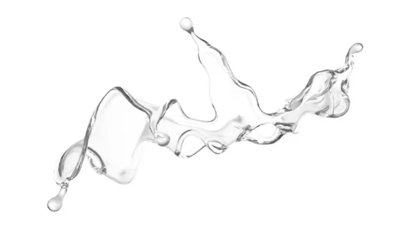 水の明確なスプラッシュ 3Dレンダリング 3Dイラスト — ストック写真