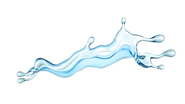 Splash Clear Blue Water Rendering Illustration — Stock Photo, Image