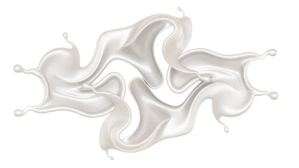 一小滴牛奶 3D渲染 3D说明 — 图库照片