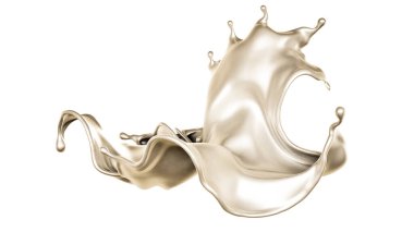 Bir tutam süt. 3d görüntüleme, 3d illüstrasyon.