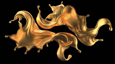 Şatafatlı, güzel altın kaplama. 3d görüntüleme, 3d illüstrasyon.