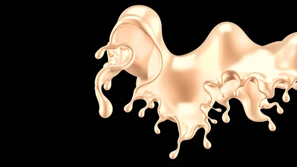 Splash Gold Rendering Illustration — Stock Photo, Image